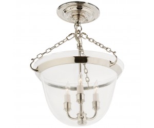 Потолочный светильник Country Semi-Flush Bell Jar Lantern (полированный никель)