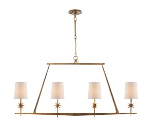 Люстра Etoile Linear Chandelier in Gilded Iron with Natural Paper Shades