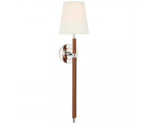 Бра Bryant Large Wrapped Tail Sconce in Polished Nickel and Natural Leather