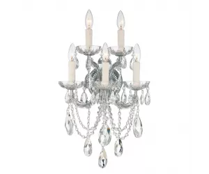 Настенный светильник Maria Theresa 5 Light Hand Cut Crystal Polished Chrome Sconce