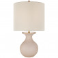 ALBIE SMALL DESK LAMP IN BLUSH WITH CREAM LINEN SHADE INT