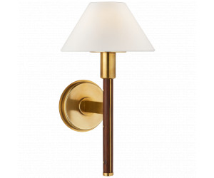 С/З Бра Radford Small Sconce in Natural Brass and Natural Rift Oak with Linen Shade