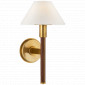 С/З Бра Radford Small Sconce in Natural Brass and Natural Rift Oak with Linen Shade