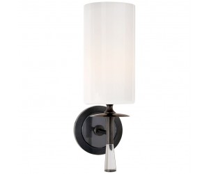 Бра Drunmore Single Sconce BZ/CG-WG - бронза, хрусталь и белое стекло