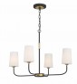 Люстра NILES 4 LIGHT CHANDELIER - BLACK FORGED/MODERN GOLD