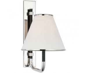 Бра Rigby Small Sconce in Polished Nickel and Ebony with Linen Shade MF 2055PN/EB-L